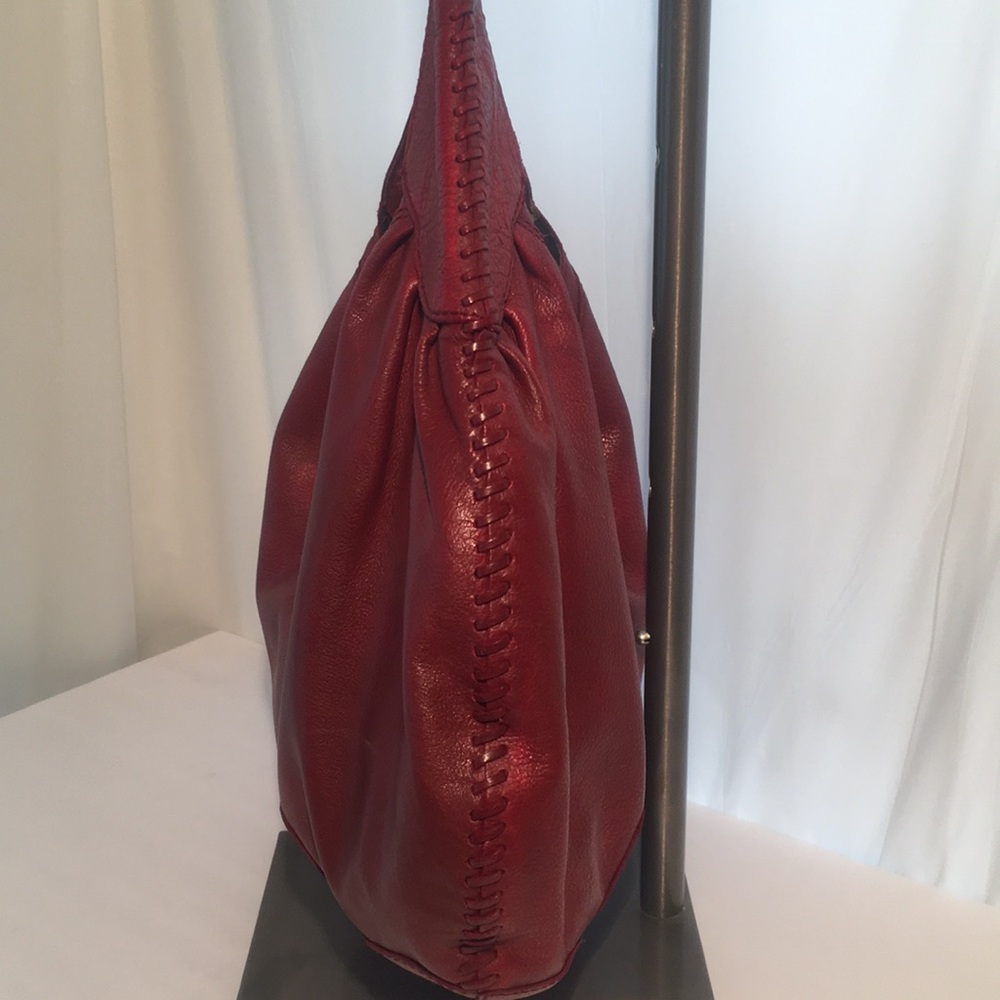 Lucky Brand Leather Hobo Bag Deep Red - Picture 3 of 15
